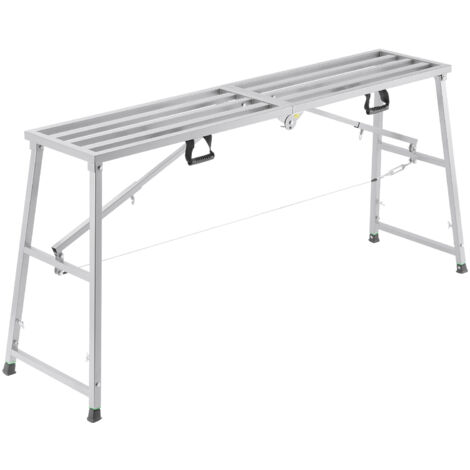 Mophorn Plateforme de travail, hauteur réglable à 4 vitesses, escabeau pliable en acier allié, échafaudage portable, capacité de charge de 880 lb, pieds en caoutchouc antidérapants (1/5)