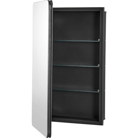 Mophorn Armoire à pharmacie - 16 x 24 pouces, armoire à miroir de salle de bain avec étagères réglables, cadre en aluminium pour montage mural ou installation encastrée