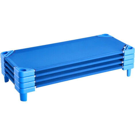 Mophorn – Lot de 4 lits de sieste empilables pour enfants – Cadre en acier galvanisé – Tissu Oxford respirant – Portable et léger – 132 x 58 cm (1/5)