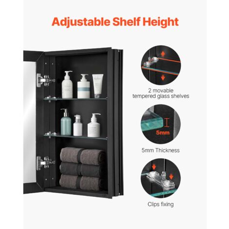 GoTiling Armoire Murale Salle De Bain Avec Miroir