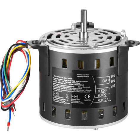 Mophorn Moteur de ventilateur de fournaise 1/2 CV - 220 V 2,6 A, 1 300 tr/min, 3 vitesses. Diamètre de l'arbre 10 mm, longueur de l'arbre 20 mm, rotation (1/5)