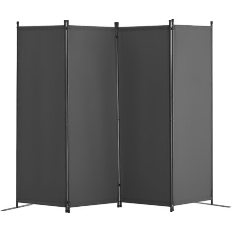 Mophorn Cloison de séparation à 4 panneaux, cloison de confidentialité pliable, cloison en tissu pour bureau, chambre, salle à manger, bureau, autoportante, gris clair (1/5)