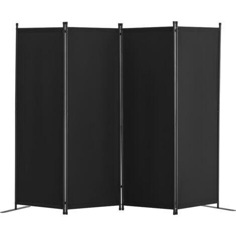 Mophorn Cloison de séparation à 4 panneaux, cloison de confidentialité pliable, cloison en tissu pour bureau, chambre, salle à manger, bureau, autoportante, noire (1/5)
