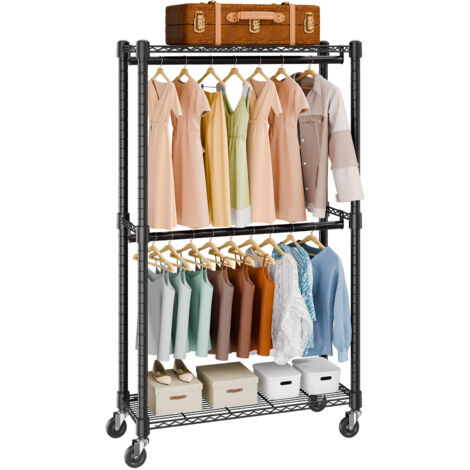 Mophorn – Portant à vêtements avec doubles tiges de suspension – Acier au carbone Q235 – Capacité 300 lb – Dimensions 915 x 450 x 2040 mm (1/5)