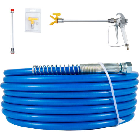 Mophorn Kit de tuyau de pulvérisation de peinture sans air, 50ft 3600 psi tube en fibre haute pression, 8-inch tige d'extension, 517 Tip Guard, 1/4" Swivel Joint pour les maisons, les bâtiments (1/5)