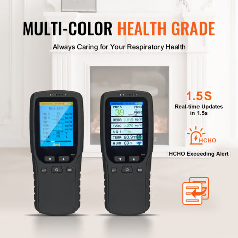 Détecteur De Qualité D'air Portable PM2.5 - Mesure Particules 0.3μm à 10μm - Pour Maison, Bureau, Salle Blanche