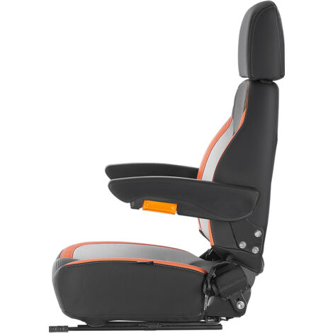 Mophorn – Siège de chariot élévateur universel – Dossier réglable – Accoudoirs et appui-tête ajustables – Ceinture de sécurité rétractable – Compatible 99% des modèles