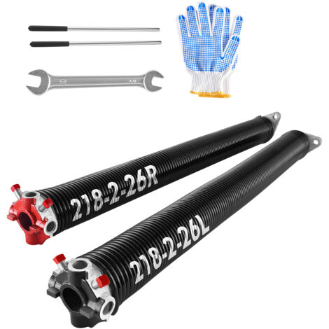 Mophorn Ressorts de torsion pour porte de garage - Une paire de ressorts de 0,218 x 2 x 26 po, conçus pour 16 000 cycles. Revêtement noir électrophorétique pour remplacement