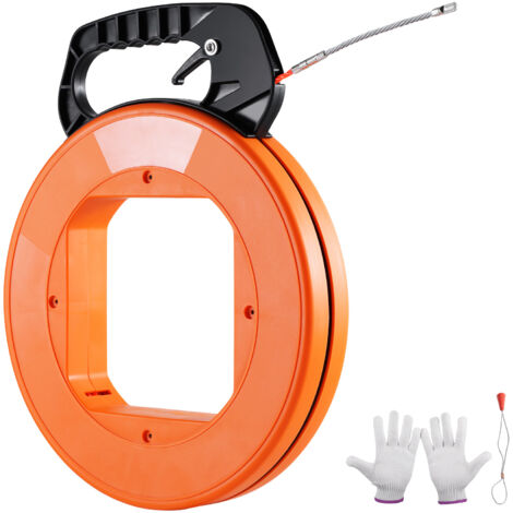 Mophorn Ruban de tirage, 100 pieds, tire-fil PET 1/4 pouce, boîtier et poignée optimisés, outil de tirage de câble flexible non conducteur pour murs et conduits électriques