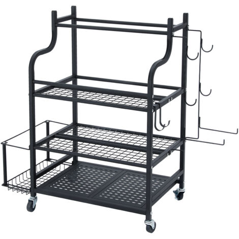 Support Rangement Pour Tapis De Yoga Avec Roulettes - Multifonction (haltères, Kettlebells…) - En Fer Robuste - Gain De Place