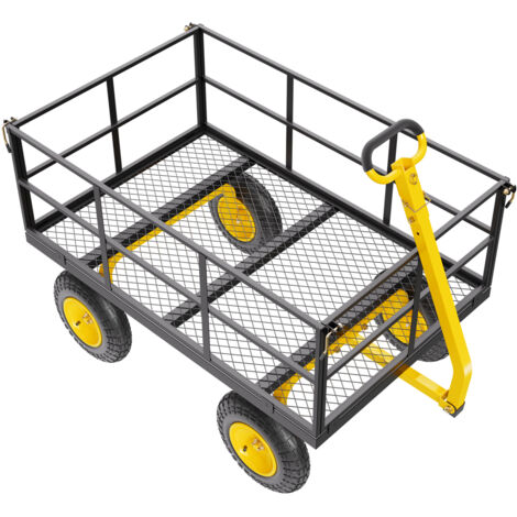 Mophorn – Chariot de jardin 1400 lb – Acier Q235 – Pneus tout-terrain 13 po – Poignée rotative 180° – Remorque multifonctionnelle 2 en 1