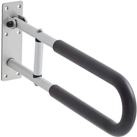Mophorn Barre d'Appui WC, 605 mm, Barre de Maintien Pliable en U, Rampe de Sécurité avec Poignée Antidérapante, Charge Maximale 136 kg, Adaptée aux Handicapés, Seniors et Femmes Enceintes (1/5)