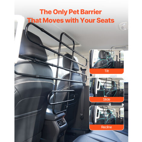 Filet De Voiture Pour Chien 53x53 Cm - Barrière Réglable Pour Coffre SUV Ou Petite Voiture, Noir