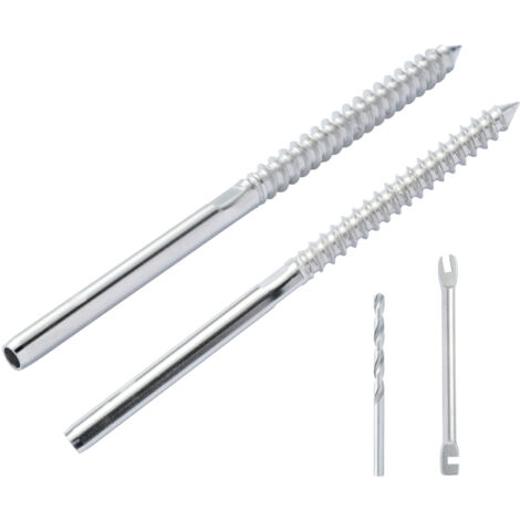 Eye & Eye Lot De 6 Tendeurs De Câble En Acier Inoxydable Très Résistants Pour Fil De Jardin, Tendeur De Câble Réglable O Vers O Pour Voile D'ombrage (6,35 Mm (M6