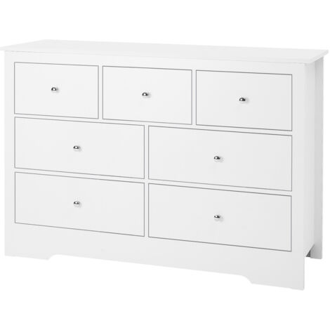 Commode HOMCOM 5 Tiroirs – Rangement Spacieux, Style Bohème Chic Avec Rotin, Pour Chambre Ou Salon