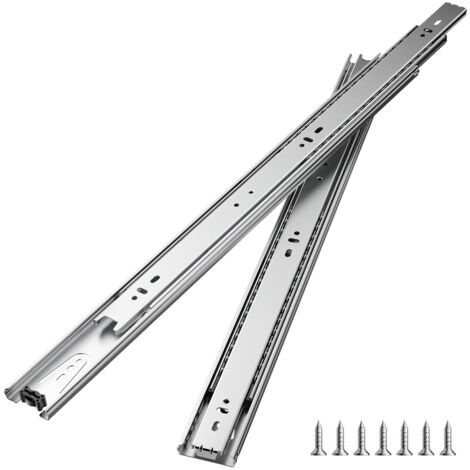 Mophorn Glissières de Tiroir, 10 Paires, Coulisses à Billes à Montage Latéral 500 mm, Charge Maximale 45 kg, Rails en Acier au Carbone à Extension Complète pour Armoires et Cuisines