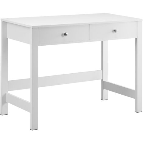 Mophorn Bureau compact avec tiroirs de rangement, table d'étude pour chambre d'enfant, design minimaliste pour dessiner, lire et écrire, meuble rectangulaire en MDF pour la maison ou le bureau, blanc