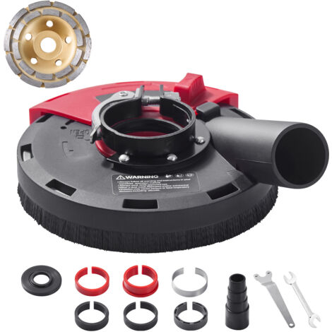 Mophorn Capot de protection pour meuleuse d'angle 100-125 mm, conçu pour réduire la poussière lors du meulage. Livré avec 6 rondelles de serrage et une meule de 125 mm
