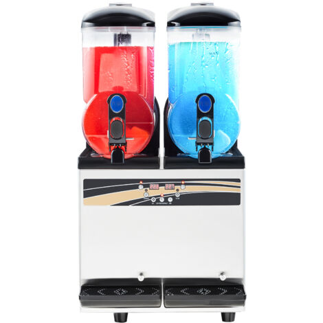 Mophorn Machine à granité avec réservoirs 2x15 L, appareil en acier inoxydable pour boissons glacées, idéal pour granitas, margaritas et smoothies, adapté aux maisons, restaurants, cafés et bars