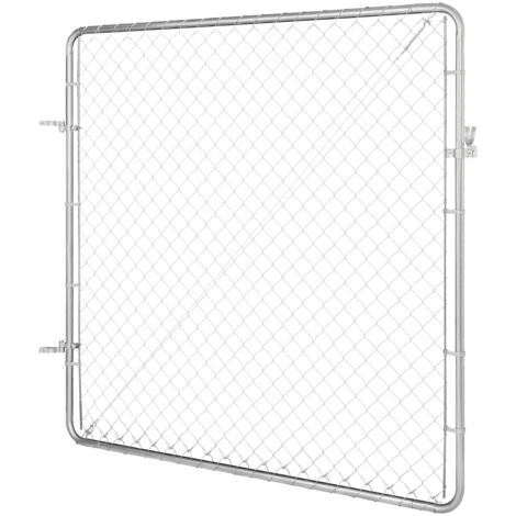 Mophorn Portillon de clôture à mailles losangées réglable, 178 x 183 cm, compatible avec les ouvertures de clôture de jardin de 90 cm (l) x 120 cm (h), construction en acier galvanisé durable