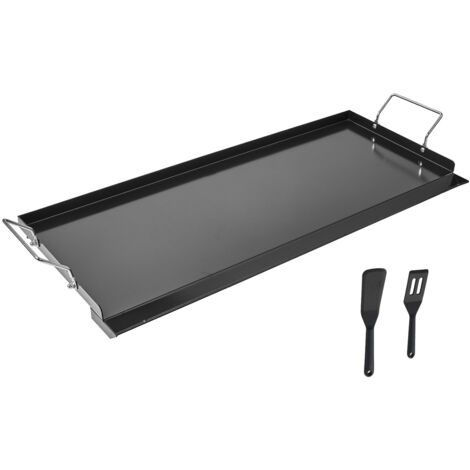 Mophorn – Plaque de cuisson à gaz en acier au carbone 812 x 310 mm – Surface plane pour cuisson homogène – Poignée en acier inoxydable – Compatible tous feux