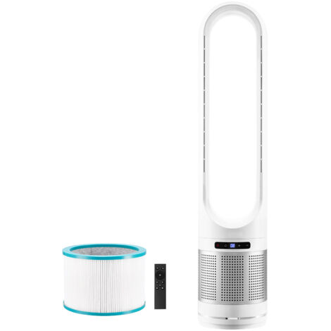 Mophorn Ventilateur tour sans pales avec vitesses réglables, oscillation, minuterie, filtration HEPA, télécommande et purification de l'air