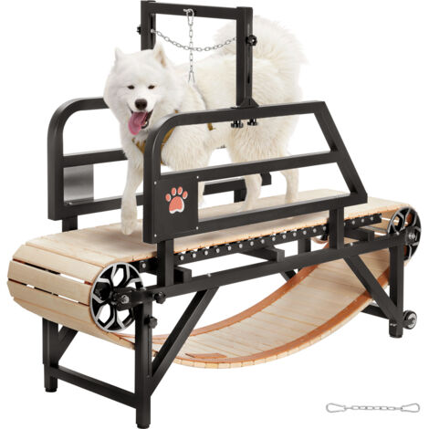 Mophorn Tapis roulant pour chiens de taille moyenne, capacité de 220 lb, rampes réglables, tapis roulant pour chiens, équipement d'exercice, machine à courir pour chiens, 110 V, 1,5 CV, noir (1/5)