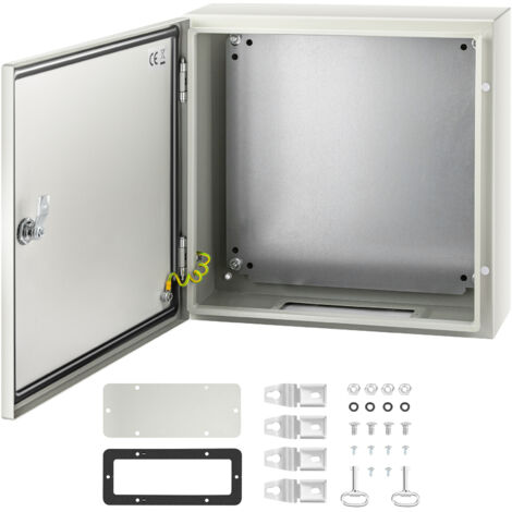 Mophorn Boîtier en acier NEMA 16x16x6" Boîte électrique étanche à la poussière NEMA 4X, boîte de jonction intérieure/extérieure, acier, IP66, gris (1/5)