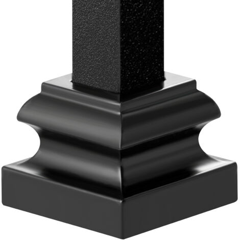Mophorn Chaussures de balustre d'escalier en alliage d'aluminium - Plat avec des trous de vis pour un rail métallique carré de 1/2 pouce, Noir satiné, 50 pièces (1/5)