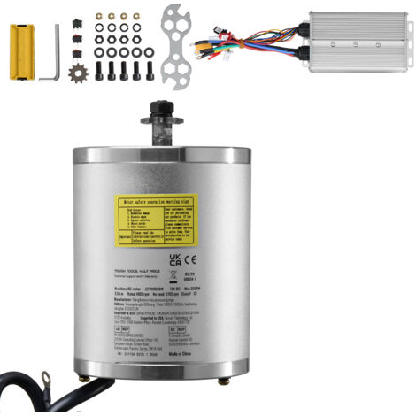 Mophorn Kit moteur CC sans balais 3 000 W – Moteur 72 V 4 900 tr/min avec contrôleur de vitesse amélioré pour karts, vélos électriques, motos et scooters (1/5)