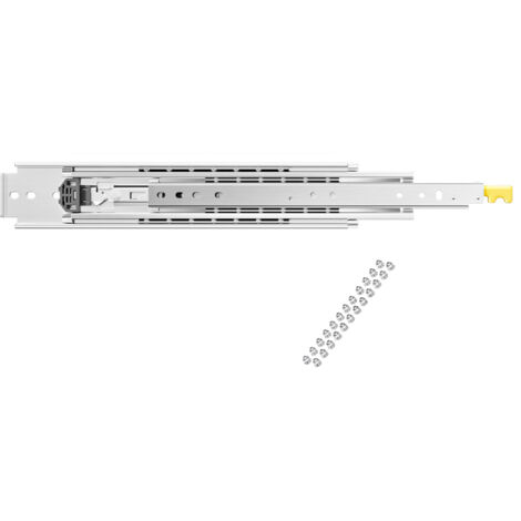 Mophorn, 1 paire de glissières de tiroir à extension complète, 18 à 60 po, capacité de charge de 500 lb, rail de montage latéral à roulement à billes verrouillable