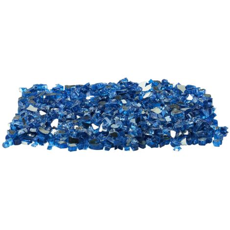 Mophorn Verre réfractaire, pierres de foyer résistantes à la chaleur (4,5 kg),verre réfléchissant et sans fumée de 1,27 cm,pierres d'aménagement paysager brillantes pour table de foyer,bleu Pacifique (1/5)