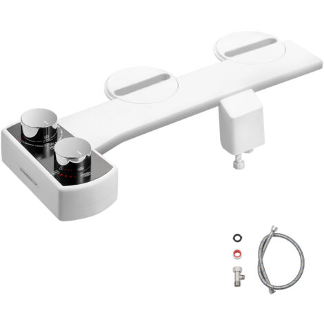 Mophorn Pulvérisateur de Bidet Non Électrique, Accessoire pour Toilette avec Réglage de la Pression d'Eau, Doubles Buses Rétractables, Fonctionnement à Eau Froide, Installation Simple (1/5)