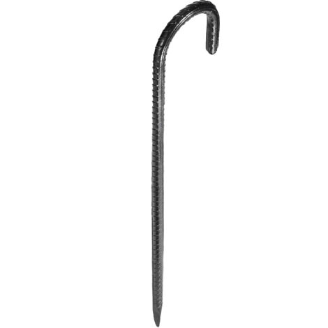Mophorn Piquets d'Armature 40,6 cm Piquets d'Ancrage au Sol avec Crochet J en Acier Galvanisé, Lot de 24, Ancres de Sol Diamètre 10 mm, avec Pointe Affûtée, pour Jardin, Clôtures, Tentes de Camping (1/5)