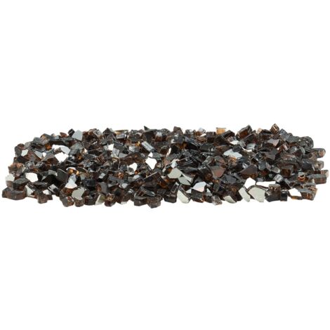 Mophorn Verre de Feu pour Braséro, 9 kg, Pierres en Verre pour Foyer à Gaz, 12,7 mm, Sans Fumée et Réfléchissantes, Pierres Décoratives Durables, pour Cheminée à Gaz, Couleur Cuivre (1/5)