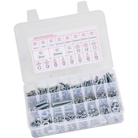 Mophorn Kit de Boulons et Écrous, 2250 Pièces, Vis de Machine et Rondelles Plates, Métriques et Impériales, Acier Alliage, Tailles M3/M4/M5/M6/M8, pour Montage d'Équipements et de Véhicules (1/5)