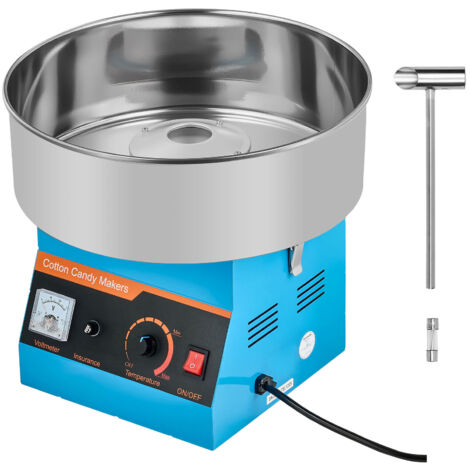 Mophorn Machine à barbe à papa électrique 1000 W, appareil de comptoir avec bol en acier inoxydable de 38 cm et cuillère à sucre, facile à nettoyer, idéal pour préparer des friandises lors (1/5)