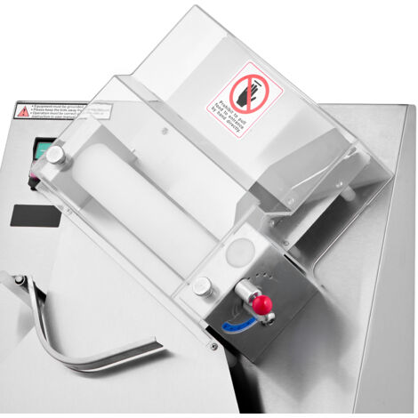 Mophorn Formeuse à pizzas électrique, 7,6 à 35,5 cm, presse à pâte commerciale 370 W, 260 pièces par heure, laminoir automatique en acier inoxydable, épaisseur ajustable, avec couvercle de protection