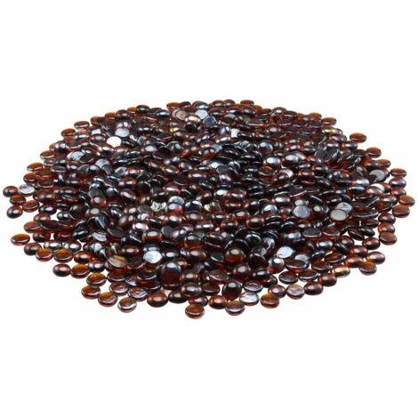 Mophorn Verre de Feu pour Braséro, 4,5 kg, Pierres en Verre pour Foyer à Gaz, 19,05 mm, Perles de Verre Réfléchissantes, Sans Fumée, Résistantes et Décoratives, pour Cheminée à Gaz, Couleur Ambre (1/5)