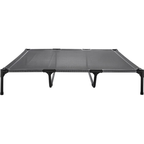 Mophorn Lit surélevé pour chiens et chats, couchage portable pour animaux, panier rafraîchissant avec structure en acier et tissu respirant, adapté à l'intérieur et à l'extérieur, XL, gris (1/5)