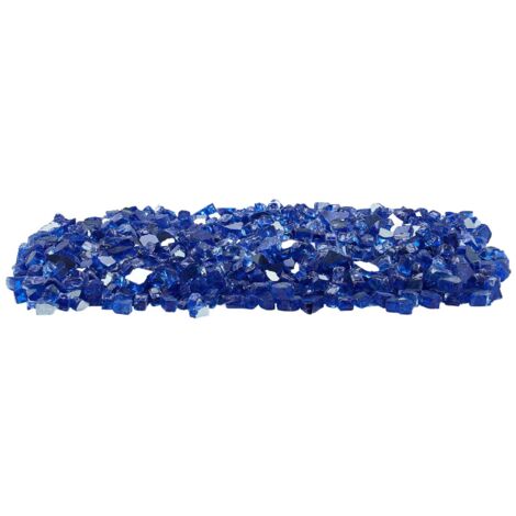 Mophorn Verre de feu pour braséro, 4,5 kg, pierres décoratives en verre réfléchissant pour foyer à gaz, 12,7 mm, sans fumée, résistantes pour cheminée à gaz, intérieur et extérieur, bleu cobalt (1/5)