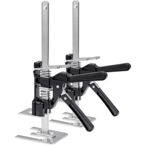 Mophorn Cric à bras 2 pièces, outil de levage manuel en métal avec capacité de 150 kg, hauteur ajustable jusqu'à 18 cm, équipé d'un niveau magnétique, idéal pour l'installation de fenêtres (1/5)