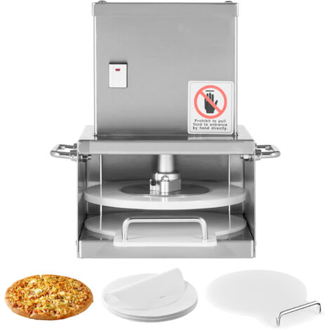 Mophorn Presse à pizza électrique, plaque de 15 cm, presse à pain en acier inoxydable, outil de formage de pâte commercial à épaisseur réglable, 100 feuilles de papier sulfurisé incluses.