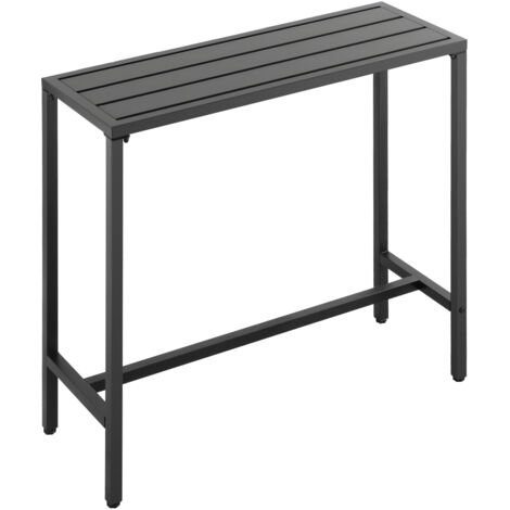 Mophorn Table de bar haute pour extérieur, 100 x 37,5 cm, table rectangulaire avec plateau résistant à l'eau, structure métallique solide, mobilier idéal pour jardin, terrasse, piscine ou intérieur (1/5)