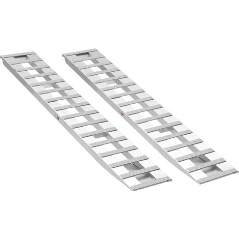 Mophorn Lot de 2 rampes de chargement en aluminium, dimensions 240x38 cm, capacité de charge 2721,6 kg, avec surface antidérapante, adaptées aux chariots, tracteurs, quads, tondeuses et motos