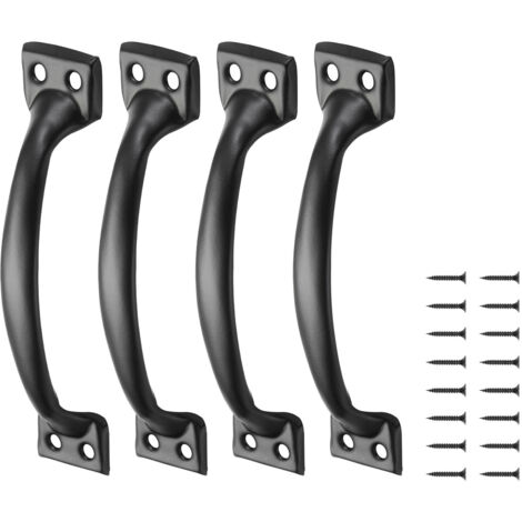Mophorn Lot de 4 poignées de porte rustiques en métal robuste, 15,2 cm, en acier au carbone avec revêtement antirouille, adaptées aux portes coulissantes, garages, abris de jardin et clôtures (1/5)