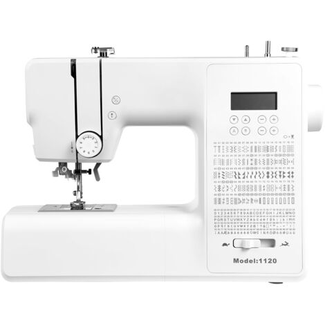 Mophorn Machine à coudre électrique informatisée, 200 motifs de points, moteur performant, écran LED et éclairage intégré, structure métallique durable, idéale pour réparations et usage domestique