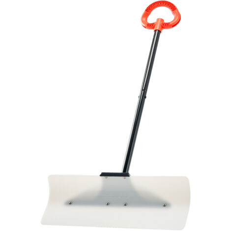 Mophorn Pelle à neige 61 cm, poussoir avec poignée ergonomique, lame en plastique PEHD, manche segmenté, outil portable pour déneigement des allées, escaliers et trottoirs