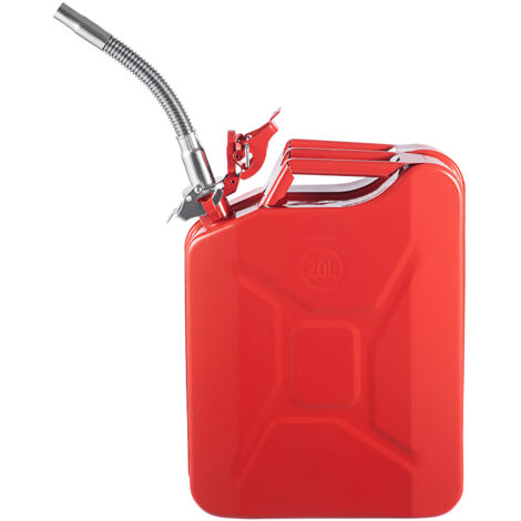 VEVOR Bidon Essence 10L Jerrican Carburant Rouge Avec Bec Verseur Verrouillable - Arrêt Auto