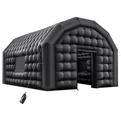 Mophorn Tente de Fête Gonflable 5 x 4 x 3,8 m, Cube Gonflable avec Souffleur 680 W, Fenêtres et Sac de Sable, Idéal pour Événements, Anniversaires et Mariages, Couleur Noire (1/5)